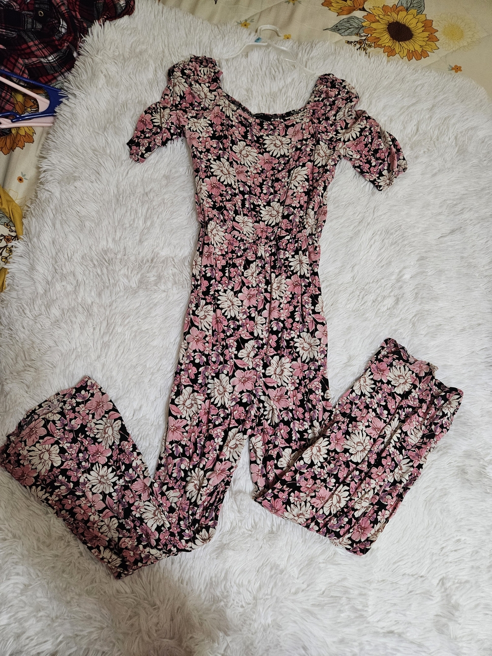 art class Pink & Black Floral Jumpsuit Romper